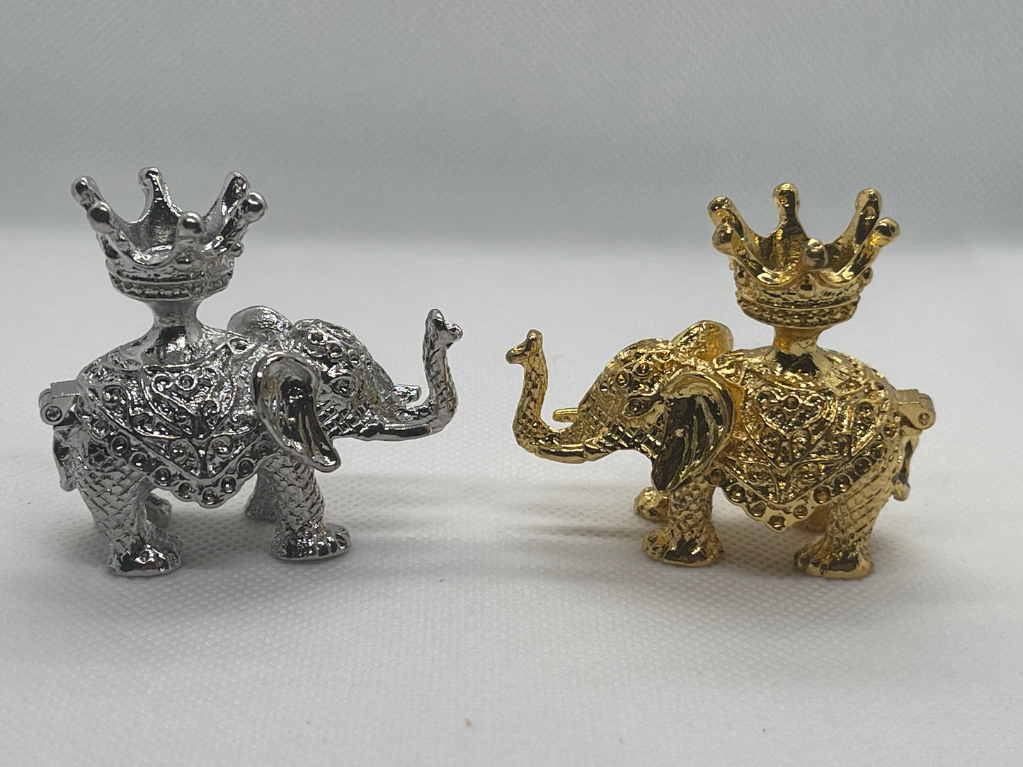 Gold and Silver Elephant Sphere Stands