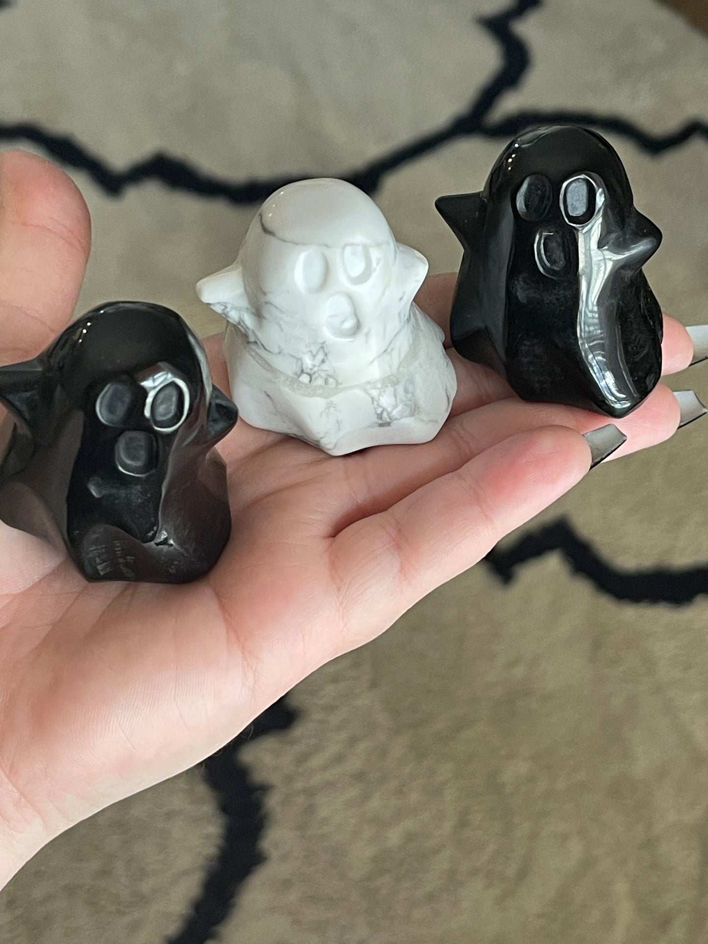 Obsidian and Howlite Ghosts